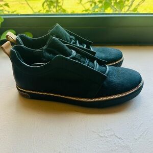Blackstone leather and calf hair lace up fashion sneaker Size 37/US 7